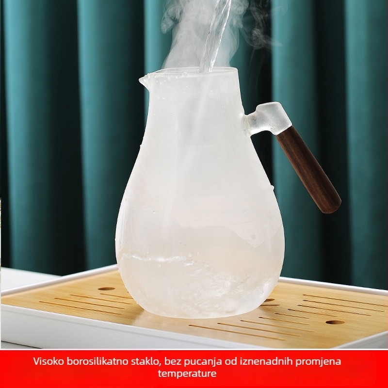 Elegantna staklena karafa za vodu, s čekićnom teksturom, velika kapaciteta, otporna na visoke temperature, set čajnika i karafe