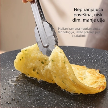 Ploča za roštilj od Maifan kamena za vanjsku upotrebu, neprijanjajuća željezna ploča za korejski BBQ i prženje steakova, prijenosno kućno korištenje