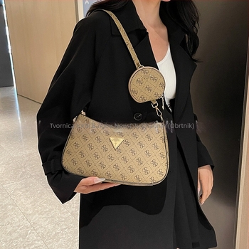 Ženska crossbody torbica u obliku polumjeseca, minimalistički dizajn, PU koža s reljefnim uzorkom, srednje veličine, unutarnja džep sa zatvaračem