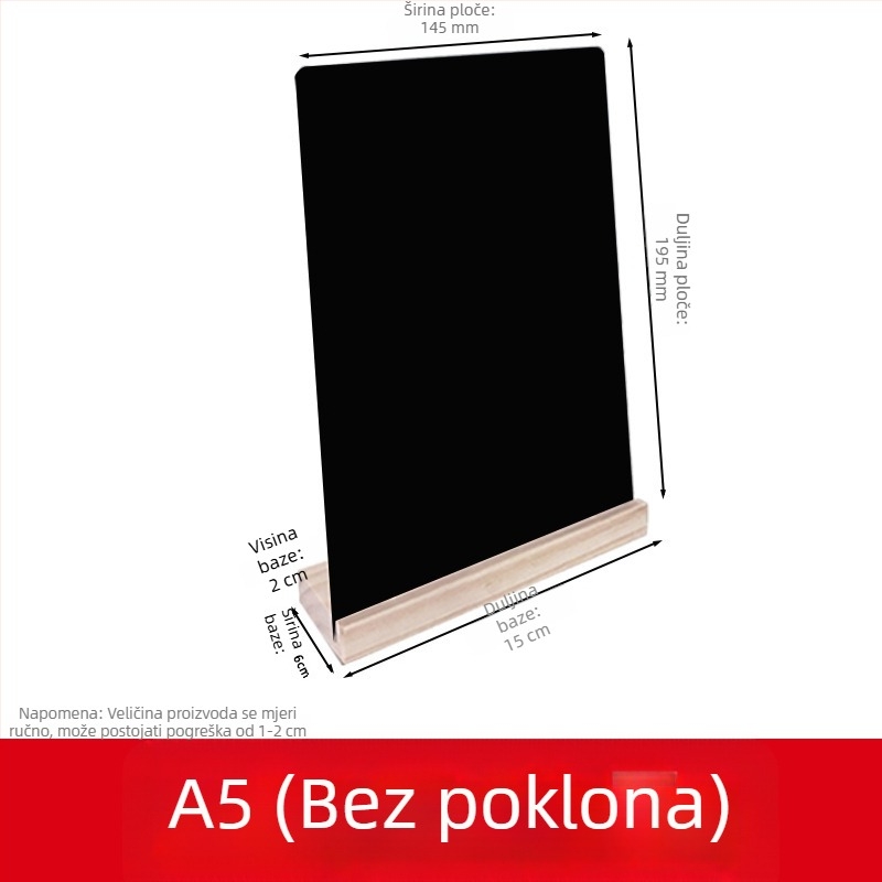 Ručno oslikana ploča s cijenama za štand, jednostrana ploča s drvenom bazom