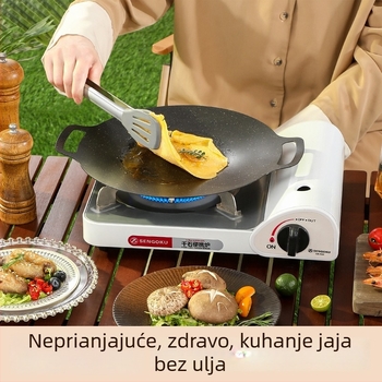 Vanjska Maifan kamen Teppanyaki ploča za roštilj, željezna gril tava za kućnu upotrebu