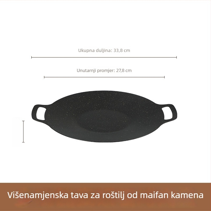 Vanjska Maifan kamen Teppanyaki ploča za roštilj, željezna gril tava za kućnu upotrebu