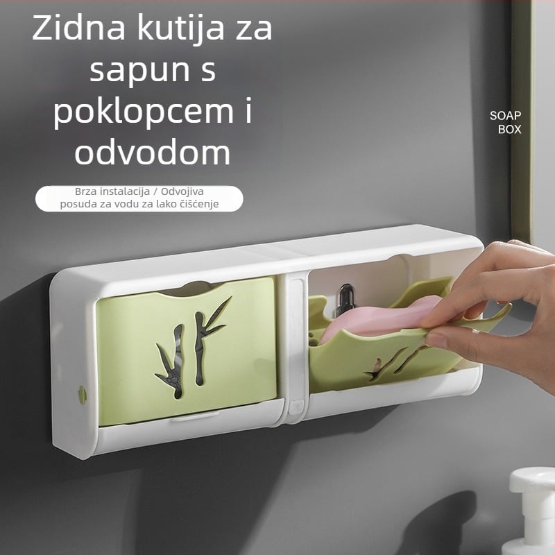 Prijenosna velika kutija za sapun za pranje rublja, vodootporna, bez bušenja, debeli dizajn, za kreativno skladištenje