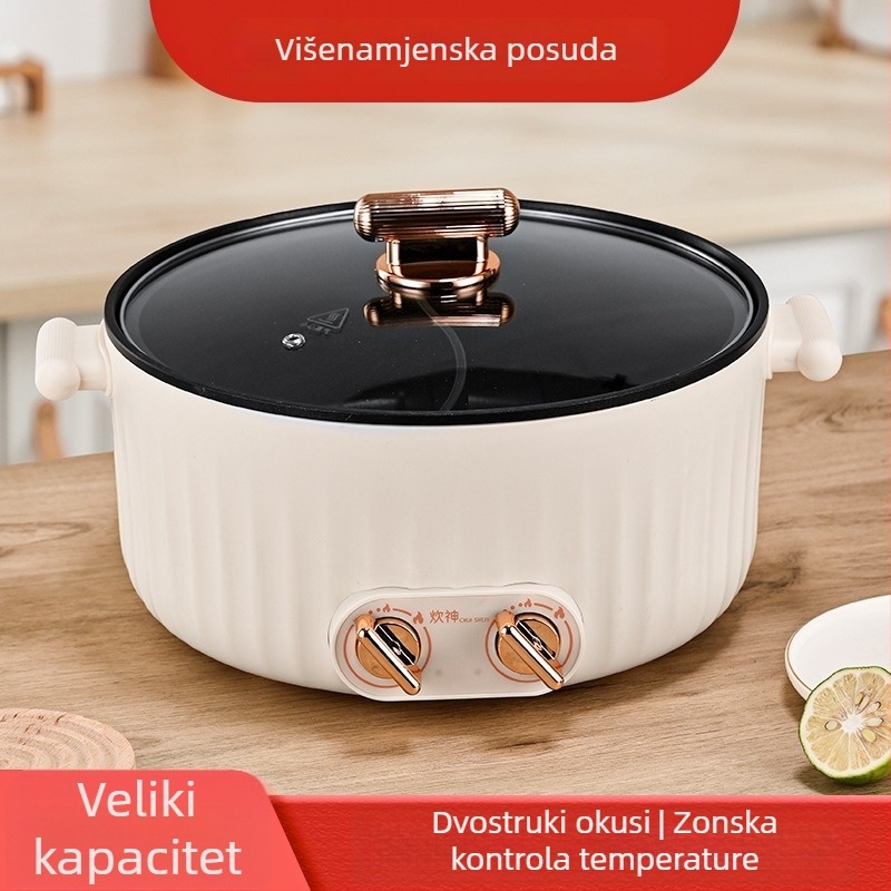 Električna tava s visećim dizajnom, višenamjenski električni uređaj za pečenje, dvostruko grijanje za palačinke, kućanski aparat