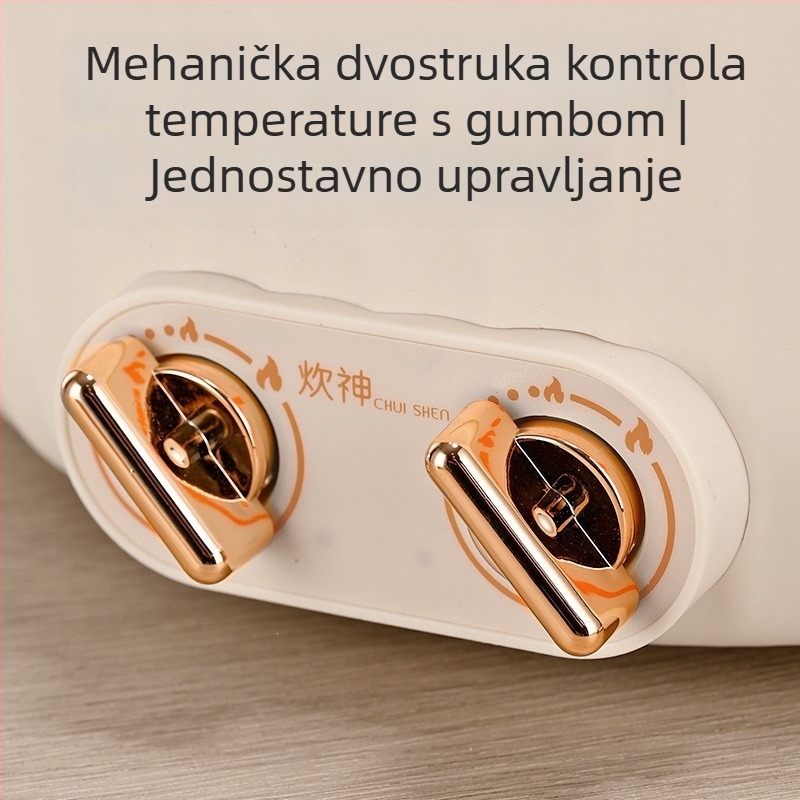 Električna tava s visećim dizajnom, višenamjenski električni uređaj za pečenje, dvostruko grijanje za palačinke, kućanski aparat