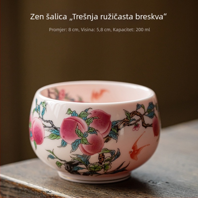Bijela porcelana – luksuzna šalica za čaj za osobnu upotrebu, Luohan stil, keramička posuda za degustaciju čaja