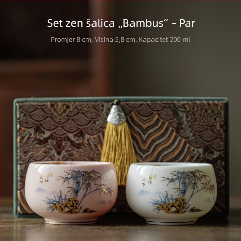 Bijela porcelana – luksuzna šalica za čaj za osobnu upotrebu, Luohan stil, keramička posuda za degustaciju čaja