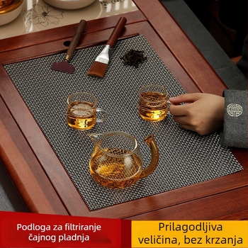 Kung Fu čajni set dodatci: filtar za čajne taloge, vodootporna podloga za čaj, bambusova podloga, čajni stol i tanjur, mreža za čajne taloge