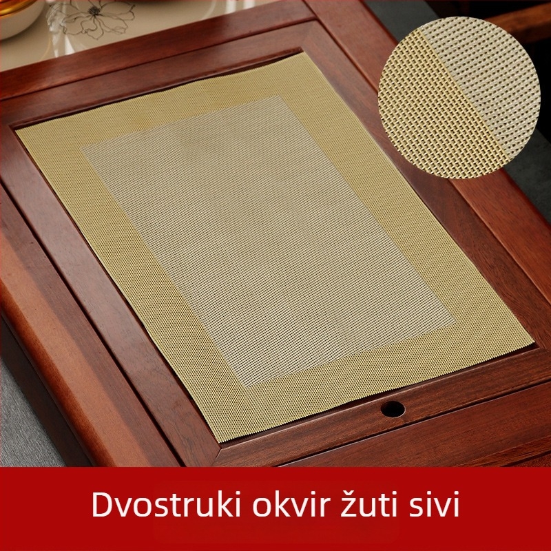 Kung Fu čajni set dodatci: filtar za čajne taloge, vodootporna podloga za čaj, bambusova podloga, čajni stol i tanjur, mreža za čajne taloge