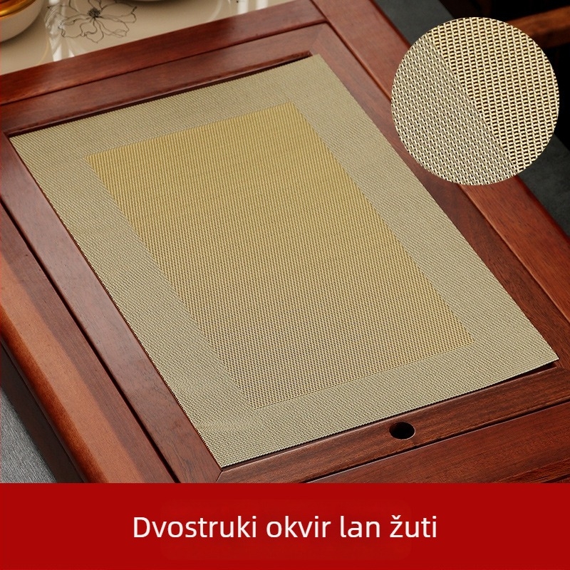 Kung Fu čajni set dodatci: filtar za čajne taloge, vodootporna podloga za čaj, bambusova podloga, čajni stol i tanjur, mreža za čajne taloge