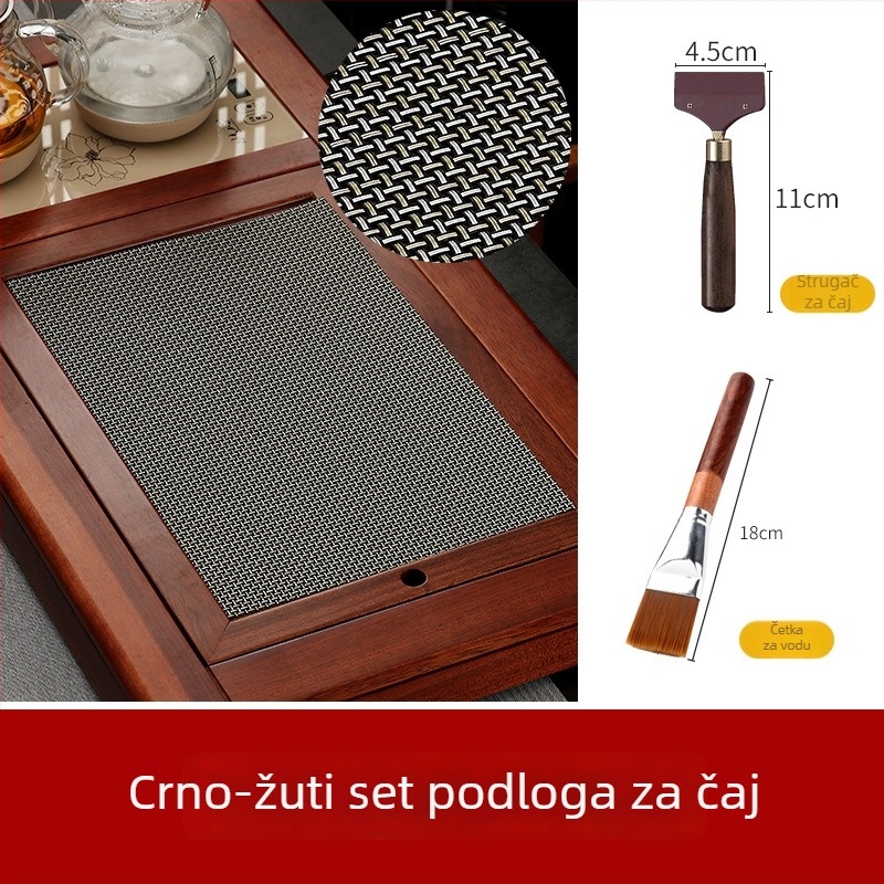 Kung Fu čajni set dodatci: filtar za čajne taloge, vodootporna podloga za čaj, bambusova podloga, čajni stol i tanjur, mreža za čajne taloge