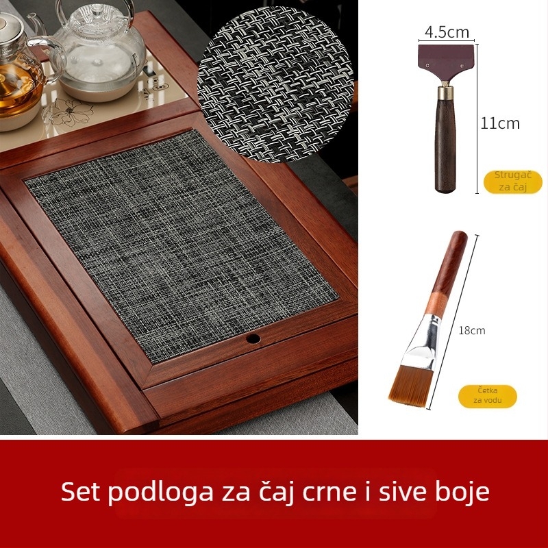 Kung Fu čajni set dodatci: filtar za čajne taloge, vodootporna podloga za čaj, bambusova podloga, čajni stol i tanjur, mreža za čajne taloge