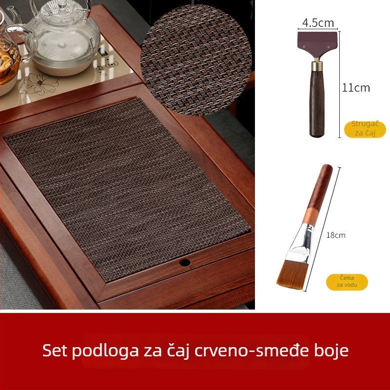 Kung Fu čajni set dodatci: filtar za čajne taloge, vodootporna podloga za čaj, bambusova podloga, čajni stol i tanjur, mreža za čajne taloge