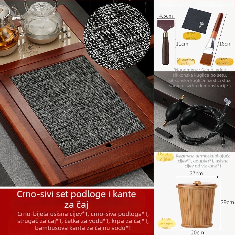 Kung Fu čajni set dodatci: filtar za čajne taloge, vodootporna podloga za čaj, bambusova podloga, čajni stol i tanjur, mreža za čajne taloge