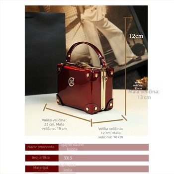 Ženska torba od prave kože, kutijast oblik, 2025 moderna mala torba za rame i crossbody