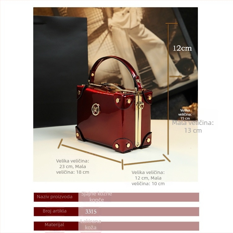 Ženska torba od prave kože, kutijast oblik, 2025 moderna mala torba za rame i crossbody