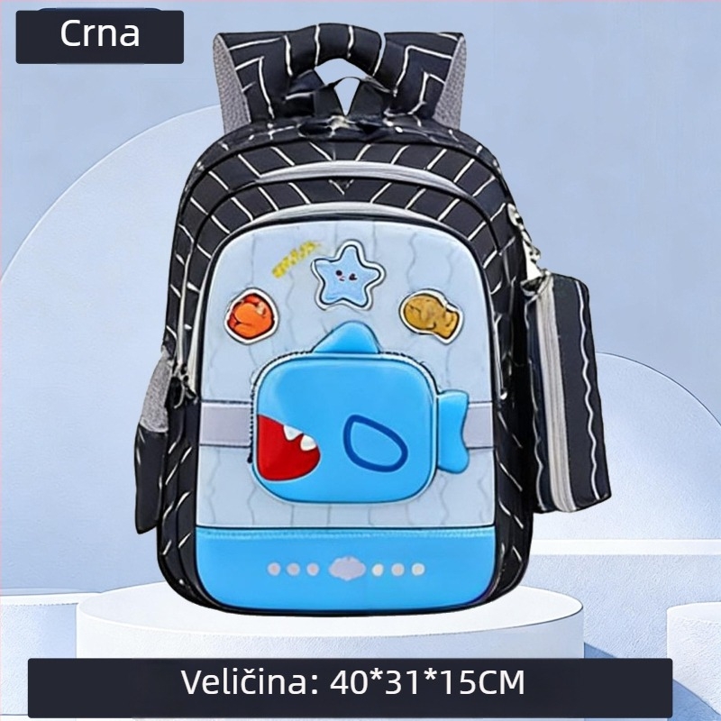 Set od dva školska ranca s 3D čvrstim kućištem, crtani motiv, lagan i vodootporan, za osnovnu školu