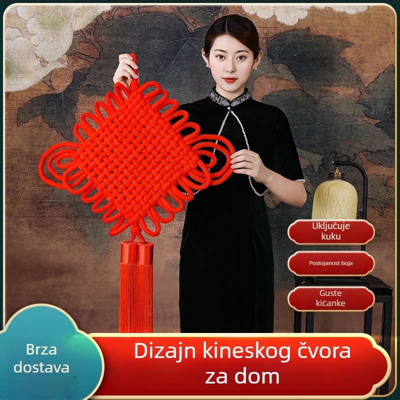 Šareni ručno izrađeni baršunasti kineski čvor privjesak, dekor proljetnog slavlja i Nove godine