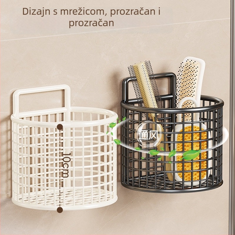 Zidni kupaonski višenamjenski stalak za odlaganje potrepština i češljeva