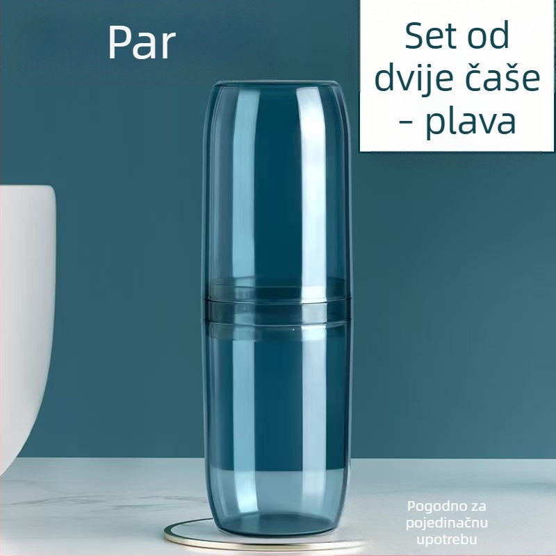 Prijenosni set čašica za četkicu za zube i ispiranje usta s pretincom za pastu