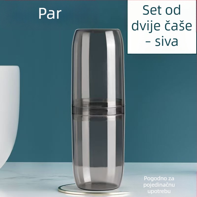 Prijenosni set čašica za četkicu za zube i ispiranje usta s pretincom za pastu