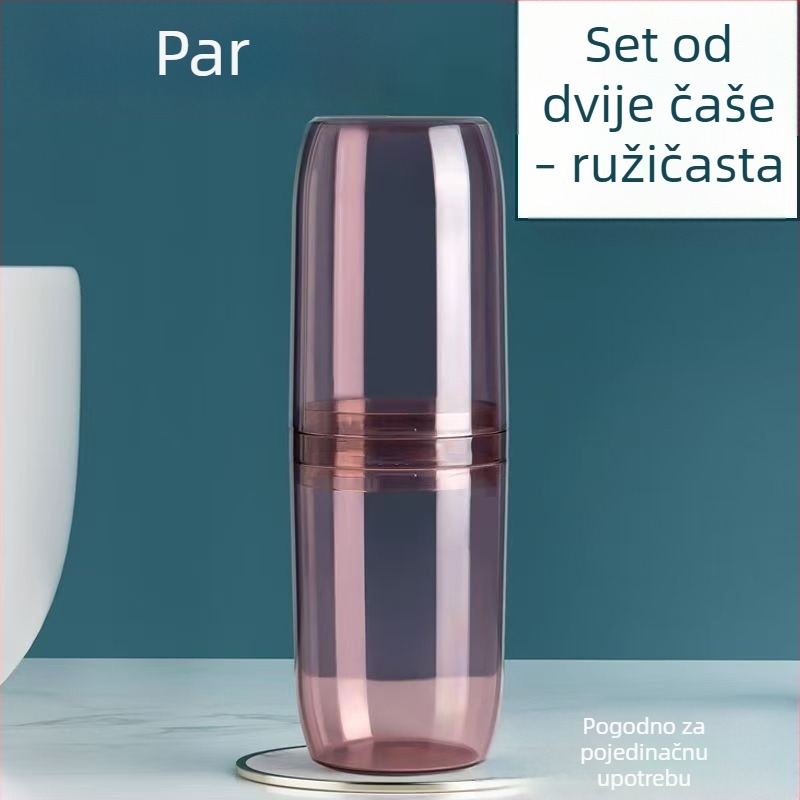 Prijenosni set čašica za četkicu za zube i ispiranje usta s pretincom za pastu