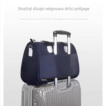 Torba za putovanje velike kapacitete, multifunkcionalna: preko ramena, crossbody i ručno nošenje; kompatibilna s teleskopskim ručkom kofera