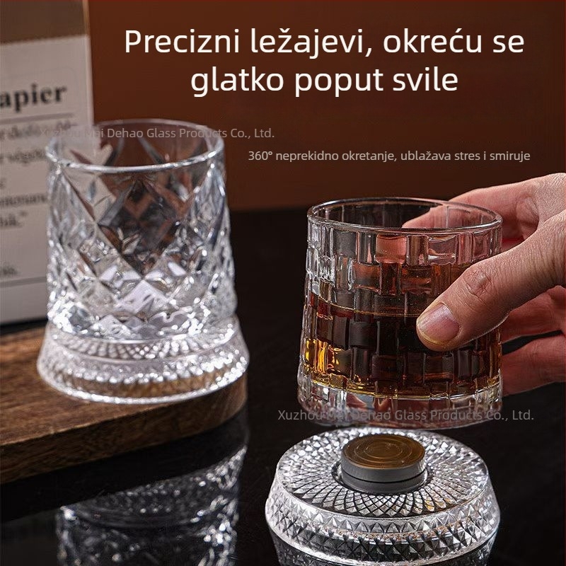 Rotirajući set čaša za viski – nadograđeni luksuzni set za kućnu uporabu