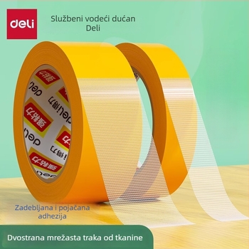 Deli dvostruka traka s tkaninskom osnovom, visoka viskoznost, ne ostavlja tragove, diskretan zalijep, snažna prianjanja, model 30802, duljina 20 m, širina 30 mm, debljina 280 μm