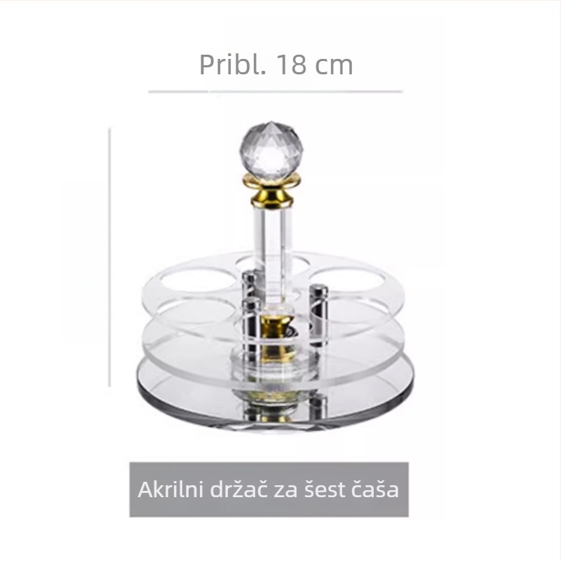 Set kristalnih čaša za alkohol 50 ml sa zlatnom folijom i mjernom skalom, 6–10 komada, za kućnu upotrebu, blag luksuz