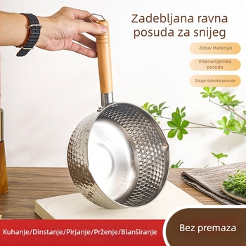 Yukihira lonac od nehrđajućeg čelika, japanskog stila, debelog dna, višenamjenski neljepljivi lonac za tjesteninu, mlijeko i dječju hranu