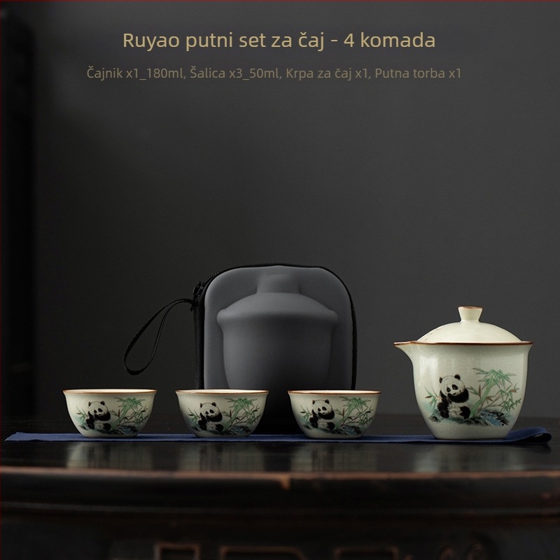 Ruyao putni čajni set, kompaktan za kućnu i vanjsku upotrebu, prijenosna šalica, prilagođeno logo za poslovne darove