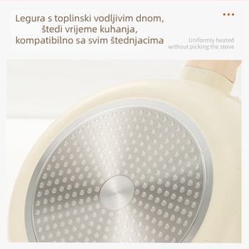 Maifan kamen nepreklopljeni set posuda s nelepivom površinom: tava za prženje, plitka tava i posuda za juhu, kompatibilna s indukcijom