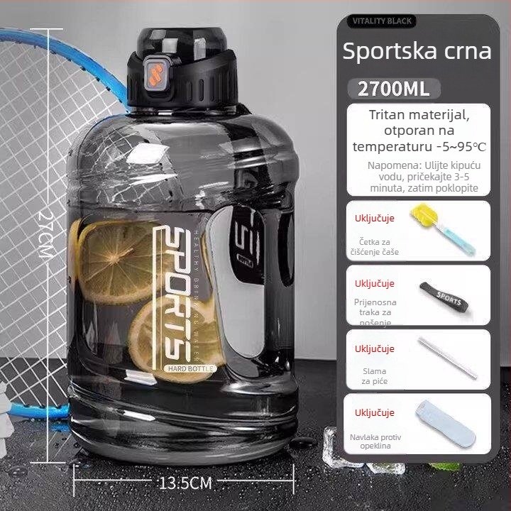 Bočica za vodu velikog kapaciteta, 2026 novi model, muška sportska boca, veliki kapacitet, otporna na visoke temperature, ljetna boca za vodu
