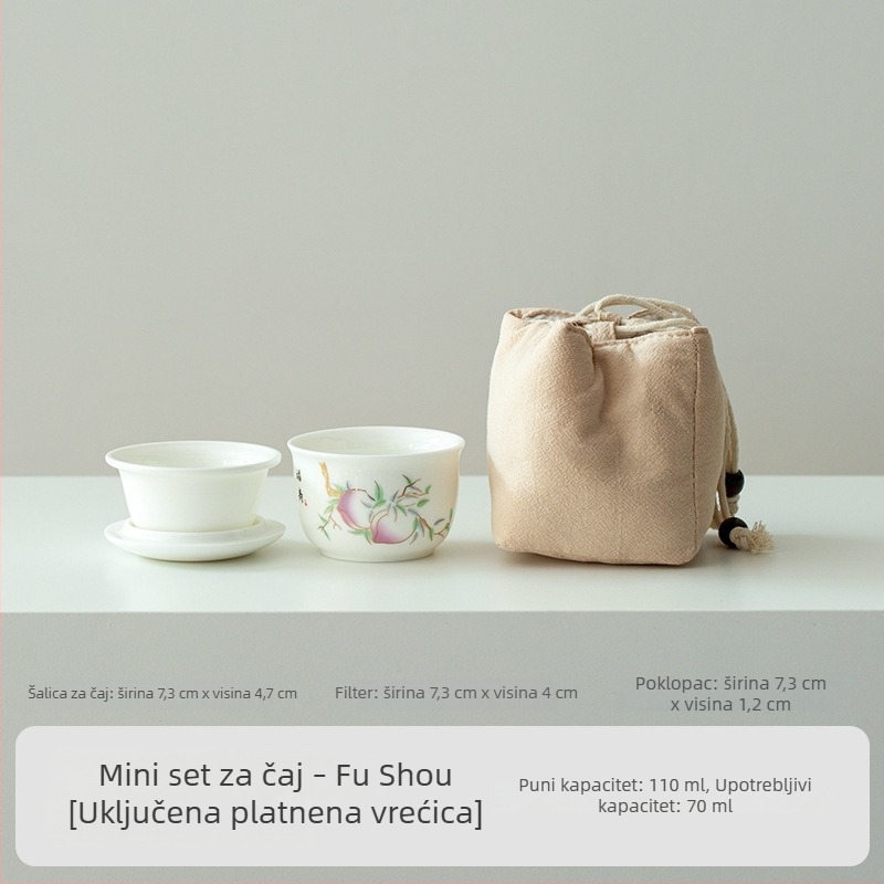 Keramički čajni set za jednu osobu — prijenosni mini set za vanjsku upotrebu i putovanja