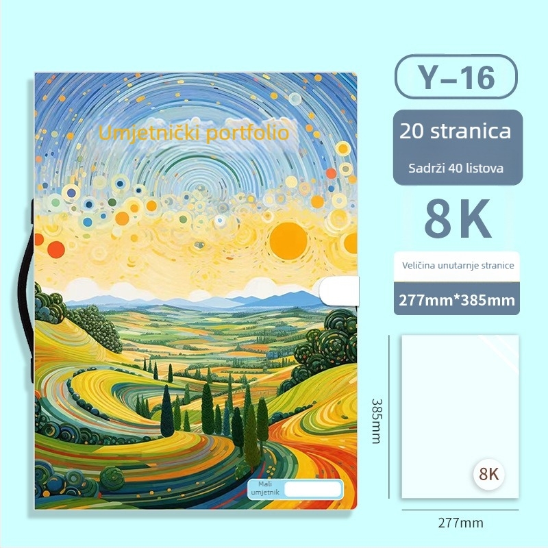 Prijenosni A3 umjetnički fascikl i portfelj, zaštitni album za 20 stranica djela, A3 veličina, 4K umjetnička zbirka, A2 fascikl, 8K ilustracijski fascikl