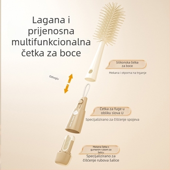 Trostruka silikonska četkica za bočicu s odvojivom bradavicom i čašom za čišćenje
