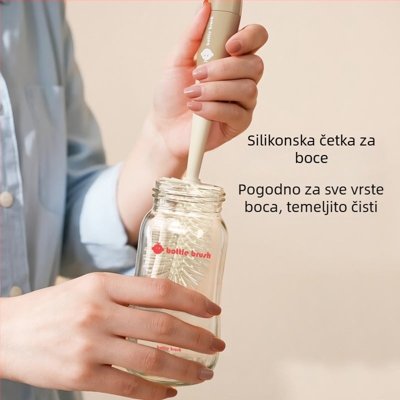 Trostruka silikonska četkica za bočicu s odvojivom bradavicom i čašom za čišćenje