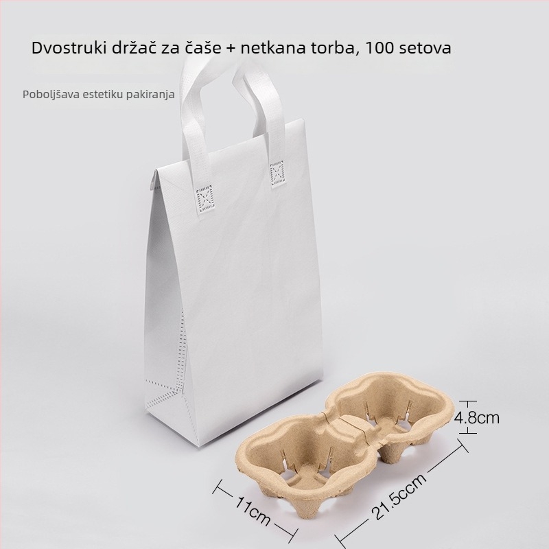 Motiv truba cvijeće: set torbi za čaše za jednokratne i dvostruke čaše; plastični i pulpski držač za čaše; netkana tote torba za čaše; kožna torba za čaše