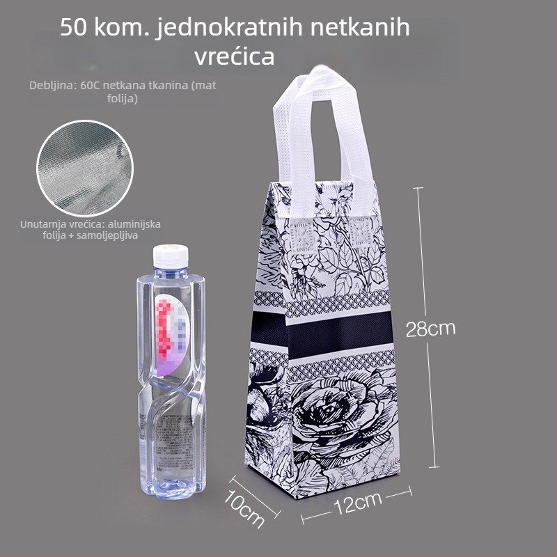 Motiv truba cvijeće: set torbi za čaše za jednokratne i dvostruke čaše; plastični i pulpski držač za čaše; netkana tote torba za čaše; kožna torba za čaše
