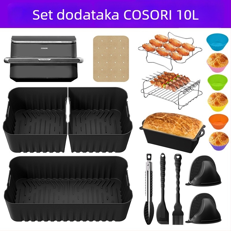COSORI 10L silikonska posuda za pečenje u air fryeru – kvadratna, non-stick, lako se čisti, otporna na hrđu