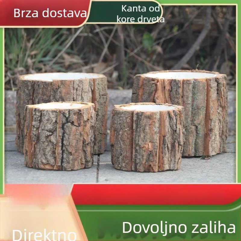 Košara od kore drveta za cvjetne aranžmane i sukulente – božićna dekoracija i Dan učitelja
