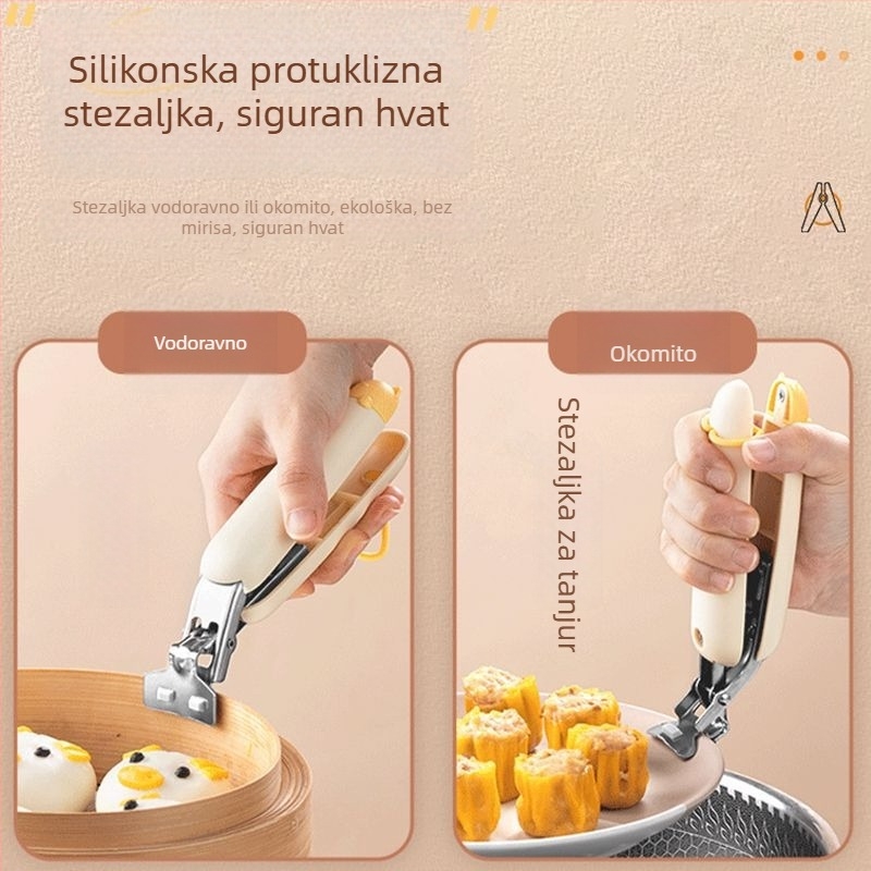 Klip protiv opeklina za zdjelu i podizač tanjura, protuklizne rukavice, sladak klip za parenje lonca