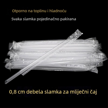 Slamka za mliječni čaj, promjer 8 mm, jednokratna, individualno pakirana, oštar vrh, za limun čaj, kalibar 0,8