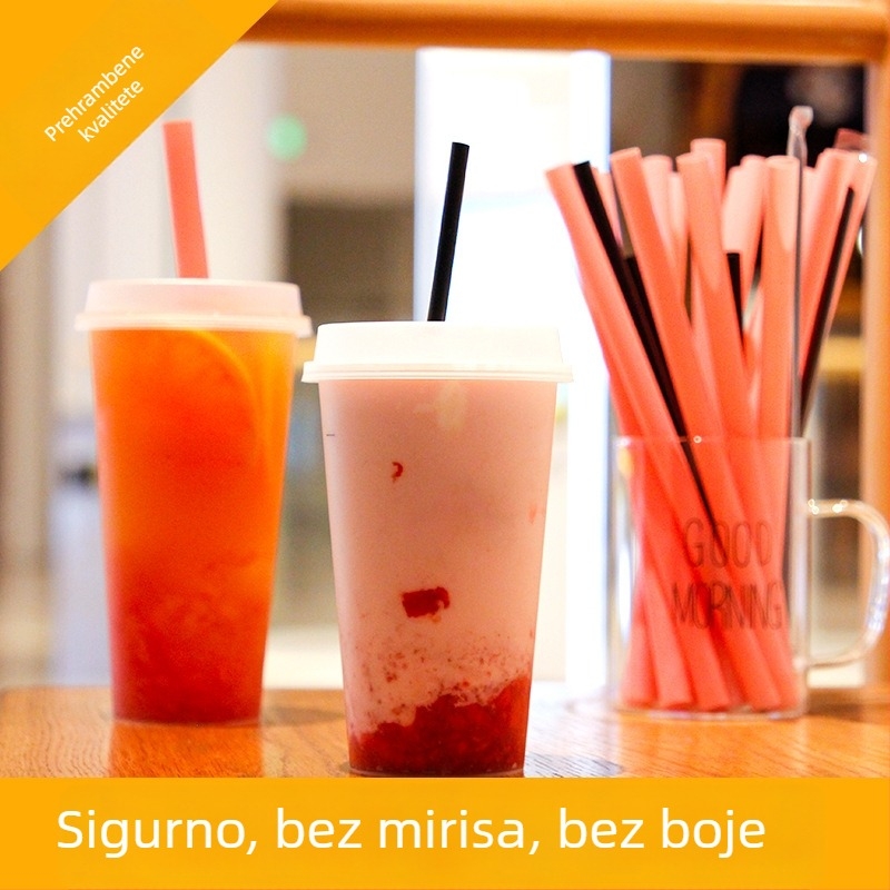 1000 jednokratnih slamki za bubble tea, debeli 11 mm, plastične u bojama, pojedinačno zapakirane