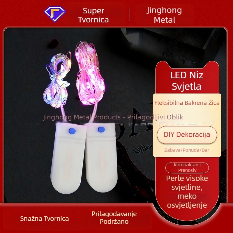 LED šarene svjetlosne nizice svjetla za uređenje sobe – model 2032, baterijsko kućište