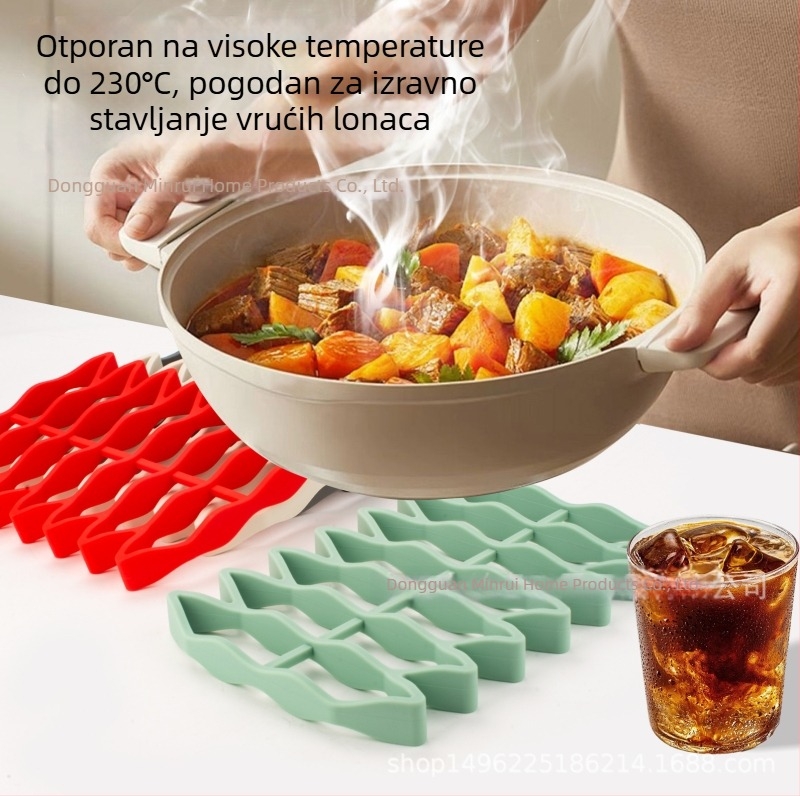 Silikonska termična podloga za kuhinju, protivklizna, višenamjenska podloga za stol