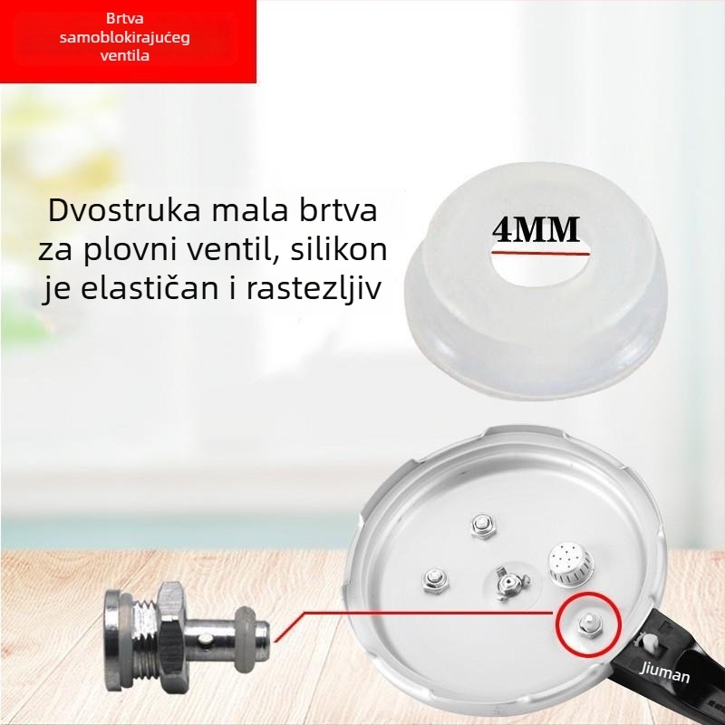 Set brtvila ventila lonca pod pritiskom: O-prsteni, brtvilo za zaustavni ventil i dodaci s malom kožnom podlogom