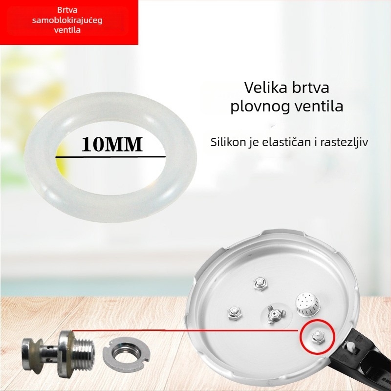 Set brtvila ventila lonca pod pritiskom: O-prsteni, brtvilo za zaustavni ventil i dodaci s malom kožnom podlogom