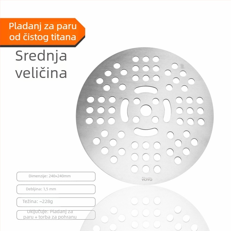 Posuda za parenje od čistog titana, držač za parenje i mreža za parenje za wok i kućnu upotrebu